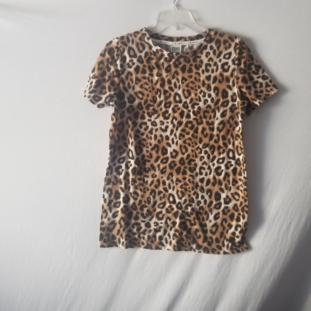PINK by  Victoria's  Secret Cheetah Print Shirt B5